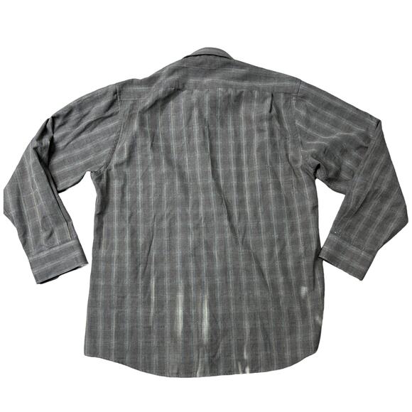 Keaton Grey Gingham Buttondown Collard Shirt 16.5 - 41 Large - Picture 4 of 4